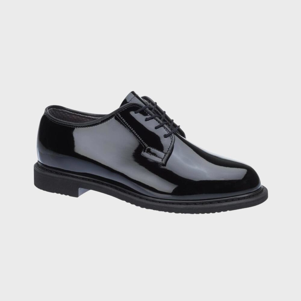 Bates Black Patent Leather Lace-Up Flats